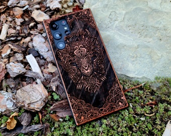 Dragon | Engraved Wood Phone Case | Available for iPhone, Galaxy S, Galaxy Z, Galaxy A, Pixel Phones and More!