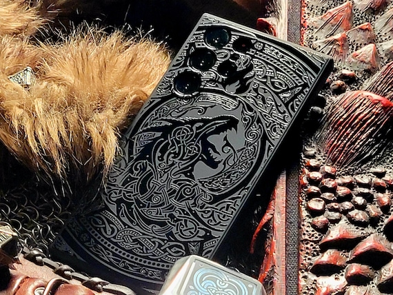 Black | Glossy Dragon Phone Case | Available for iPhone, Galaxy S, Galaxy Z, Galaxy A, Pixel Phones and More!