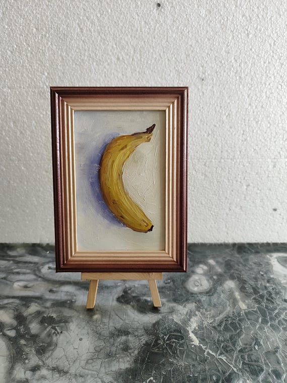 バナナのオリジナル油絵フルーツアート | キッチンデコレーション