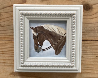 ORIGINAL Horse Artwork / Equestrian Artwork / Framed Horse Art / Oil Painting Horse Art / Original Horse Painting / Minimalist Horse Artwork