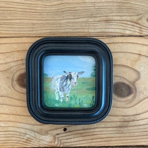 ORIGINAL Goat Oil Painting / Farm Art / Goat Art / Original Oil Painting / Western Decor / Farmhouse Decor / Modern Rustic / Goat Painting