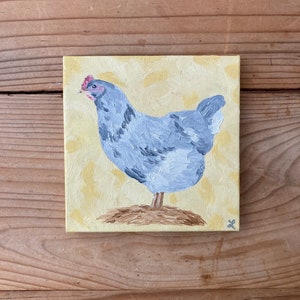 Original Oil Painting of a Chicken / Farmhouse Decor / Chicken Painting / Bird Painting / Countryside Decor
