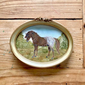 Original Horse Art / Appaloosa / Horse Painting / Vintage Horse / Equestrian / Spotted Pony / Gift for Horse Lovers / Original Oil Painting