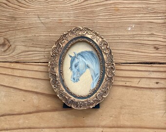 ORIGINAL Horse Artwork / Equestrian Artwork / Framed Horse Art / Oil Painting Horse Art / Original Horse Painting / Minimalist Horse Artwork