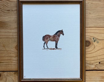 ORIGINAL Horse Artwork / Equestrian Artwork / Framed Horse Art / Horse Oil Painting / Original Horse Painting / Minimalist Horse Artwork