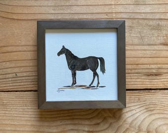 ORIGINAL Horse Artwork / Equestrian Artwork / Framed Horse Art / Oil Painting Horse Art / Original Horse Painting / Minimalist Horse Artwork