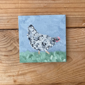 Original Oil Painting of a Chicken / Farmhouse Decor / Chicken Painting / Bird Painting / Countryside Decor