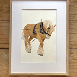 Belgian Horse Oil Painting / Draft Horse Art / Drum Horse Art / Western Decor / Modern Rustic / Horse Painting / Belgian Draft Horse