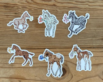 Sticker poulain avec fleurs / Sticker poulain / Sticker cheval / Cadeau pour les amateurs de chevaux / Cadeau équestre / Cadeau cow-girl / Sticker cheval / Sticker poulain