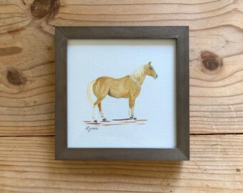 ORIGINAL Horse Artwork / Equestrian Artwork / Framed Horse Art / Horse Oil Painting Art / Original Horse Painting / Minimalist Horse Artwork