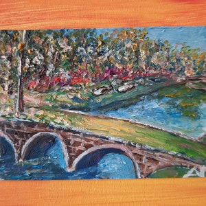 Augusta National Golf Club ACEO origineel olieverfschilderij, cadeau voor golfer, golfcadeau-ideeën voor hem, kunstenaarsruilkaart goedkoop verzamelobject
