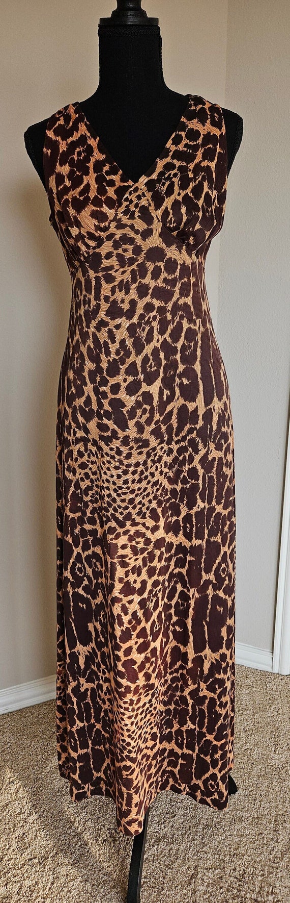 80s Slinky Leopard Print Sheath Dress - Retro Chic
