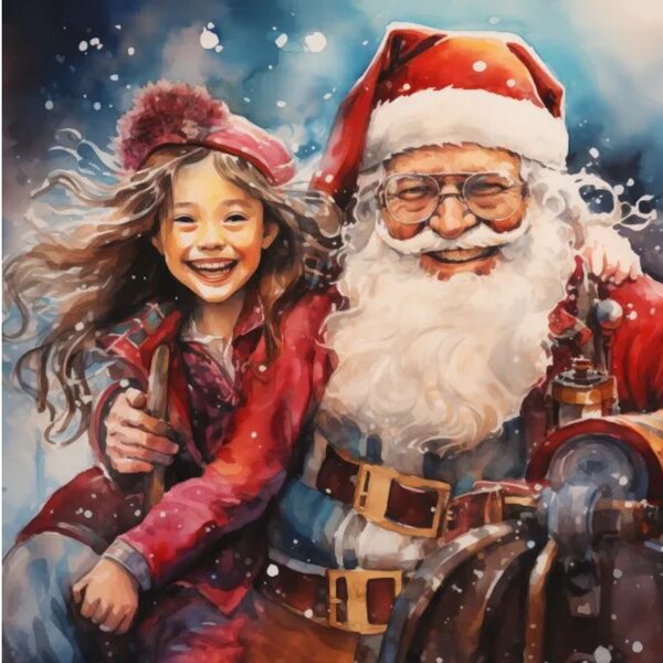 Steampunk Girl meets Santa Claus: Great for Party Decor and Invitations - Digital Clipart Image, High Quality PNG DPI 300