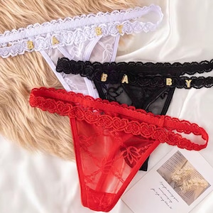Tanga personalizada, tanga personalizada, tanga con nombre personalizado, tanga con letras, tanga personalizada, tanga de mujer, ropa interior de mujer, ropa interior