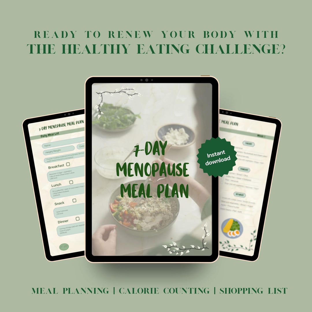 Menopause Diet Plan, 7 Day Meal Plan for Women - Etsy