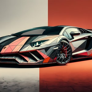Lamborghini Aventatdor Angular print