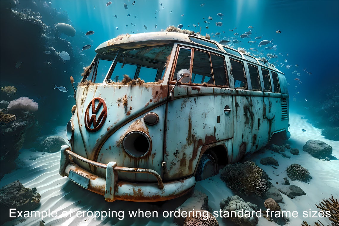 Vw Split Screen Vector Volkswagen Split Screen Under Water Print - Etsy