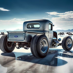 Old Fords Don&#39;t Die, The Just Go Racing, Salt Flat Racing print