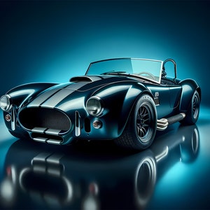 De iconische AC Cobra in blauwe print