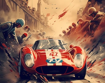 1930's Style Le Mans Race Car Poster print