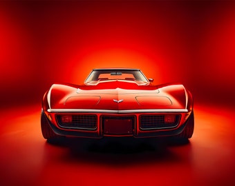Red Vette, Corvette Stingray print