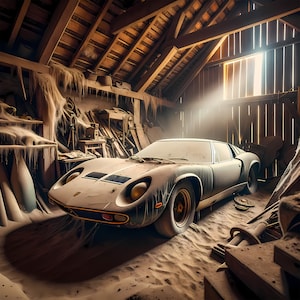 Lamborghini Miura Scheunenfund print