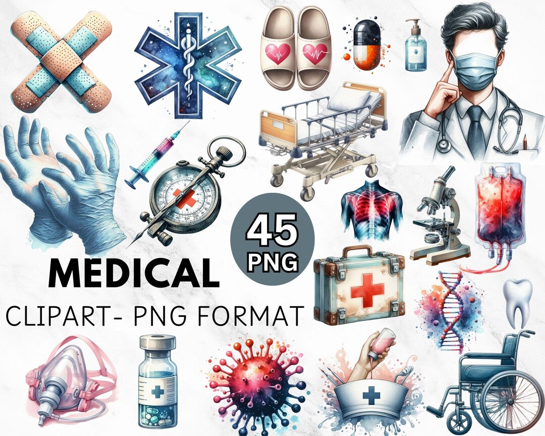 Medical Elements Clipart, Doctor & Nurse Png, Medicine Graphics ...