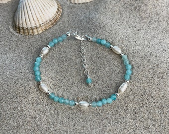 Bracciale da donna con pietra di luna, quarzo rosa e ametista (6