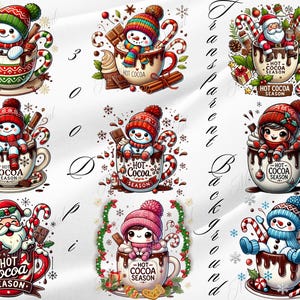 Hot Chocolate Mug Png, Hot Cocoa Mug PNG, Christmas Coffee Cup PNG, Transparent background 300 Dpi, 300x300 px, Sublimation Template UV Dtf