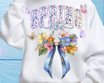 Spring Floral Bow PNG: Coquette Wildflower Design (Digital Download)