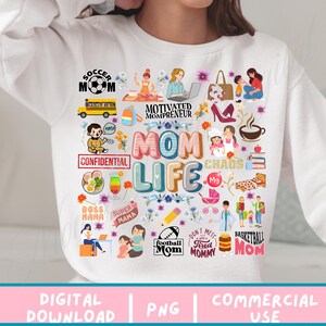 Mom Life Chaos PNG | Motivated Mompreneur | Soccer Mom | Boss Mama Png |Funny & Relatable Motherhood Design Png | Retro Sublimation for Moms
