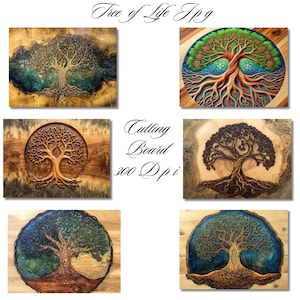 Clipart Tree of Life Glass Cutting Board Jpg, Wedding Gift Jpg, Beautiful Resin Epoxy Wood Look Print Jpg, Art Charcutier Board Gift