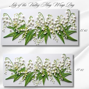 Lily of the Valley Mug Wrap Bundle |Coffee Mug JPG| 3D Embroidery Style | May Birth Flower Design 11 oz 15 oz Sublimation| Digital Download