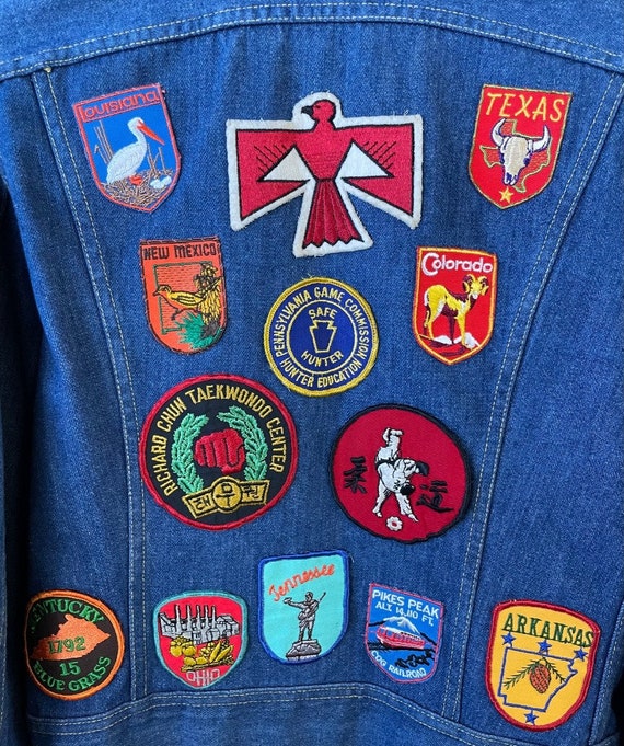 Vintage 1970's Lee Denim Jacket With Patches USA … - image 7