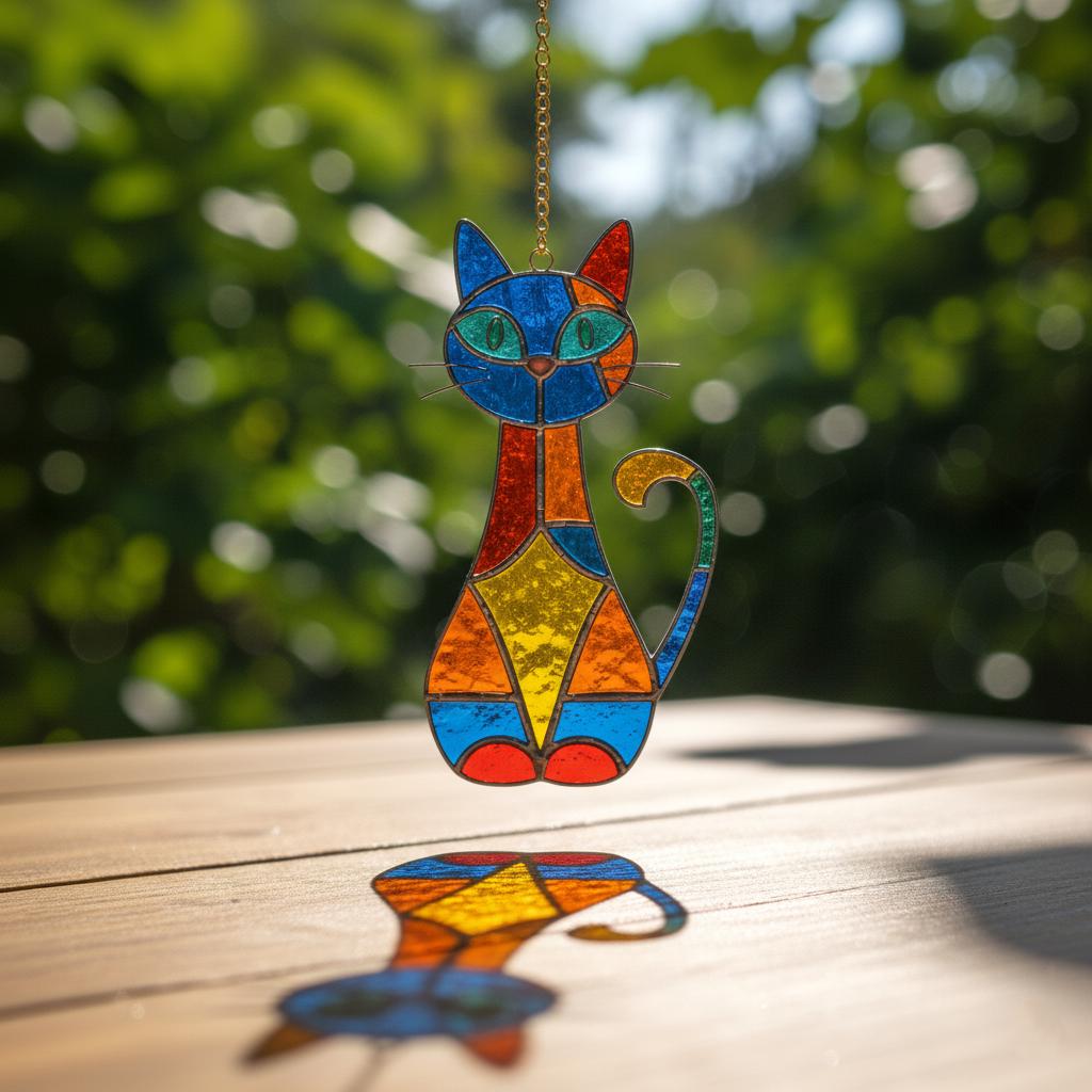 Cat Stained Glass Pattern – Animal Art, Window Decor, Suncatcher ...