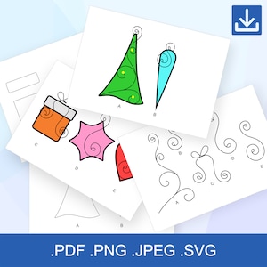 Patrones de vidrieras para adornos navideños (PDF, SVG para principiantes, licencia comercial, A4, imprimible o Cricut)
