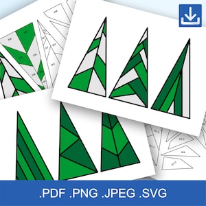 Stained Glass Patterns Christmas Trees Bundle 6 Items Modern Designs,  PDF, Svg to Beginner, commercial license A4 Printable or Cricut