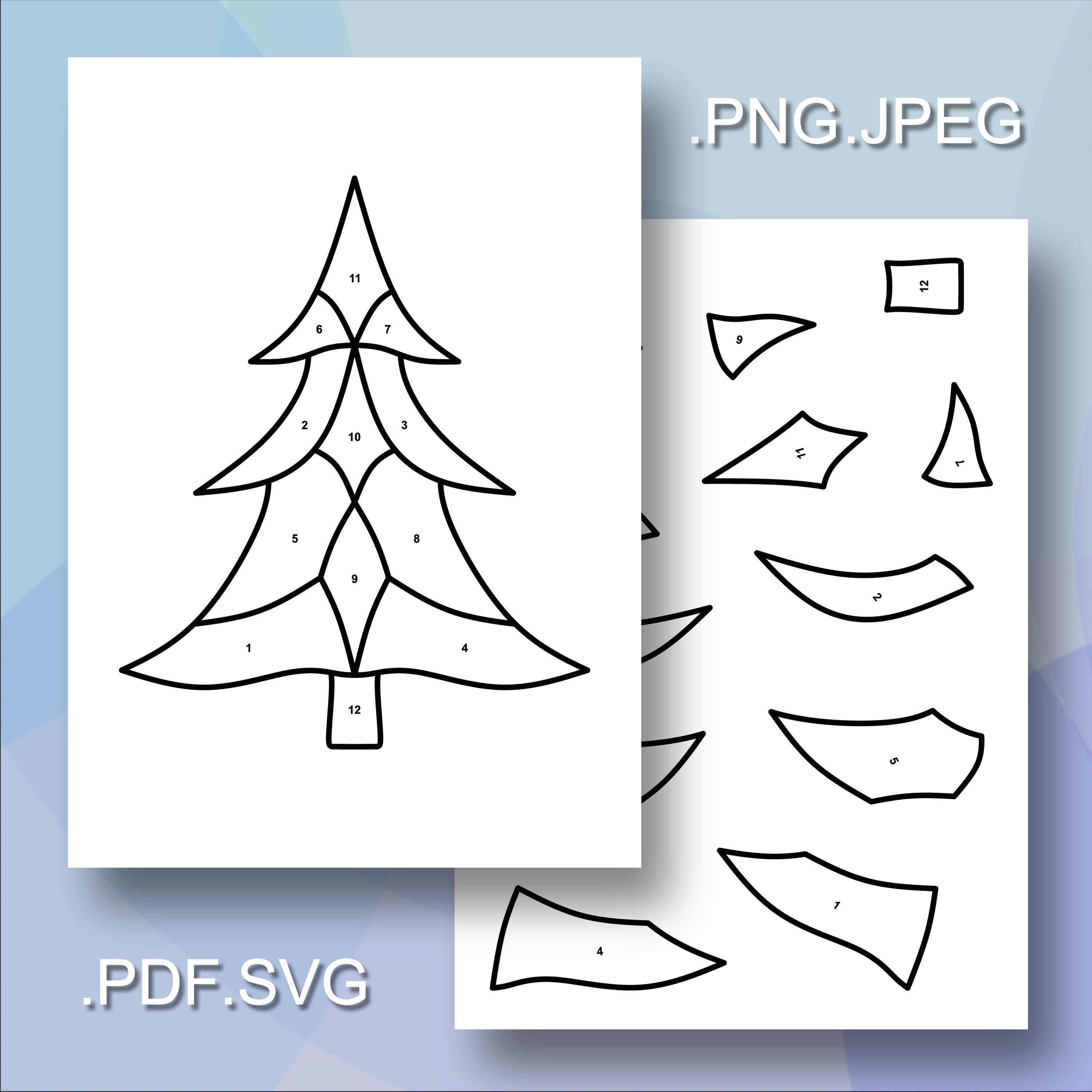 Christmas Tree Stained Glass Pattern Digital Download, DIY Christmas ...