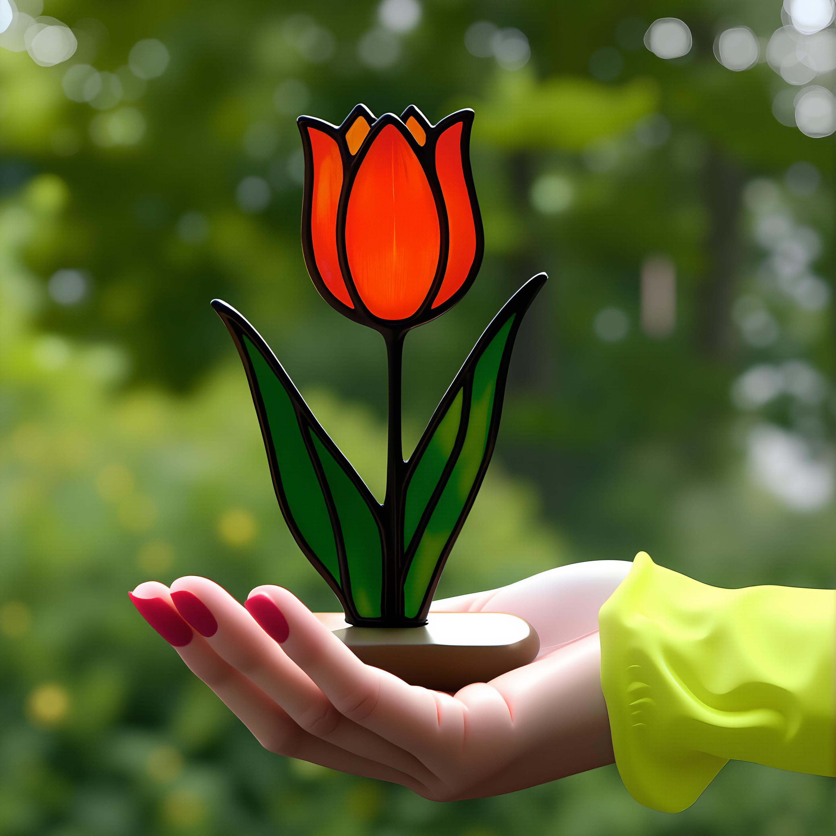 チューリップのステンドグラス - Etsy 日本