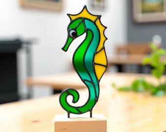 Seahorse Stained Glass Pattern – Suncatcher, Digital Template PDF, SVG, PNG