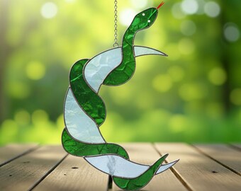 Snake Stained Glass Pattern – Suncatcher, Digital Template PDF, SVG, PNG