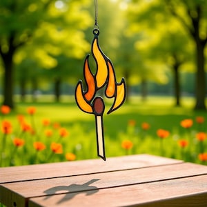 Motif de vitrail flamme, art du vitrail gothique, modèle numérique déco Halloween, panneau de vitrail, vitrail Svg Png Pdf