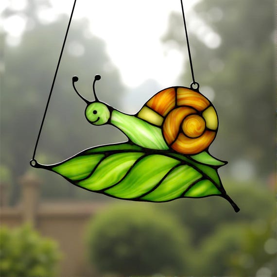 Stained Glass Pattern Snail – Glass Panel, Snail Design, Animal Stained Glass, DIY Window Decor, Art Template, Glass Ornament, Svg, Png, Pdf