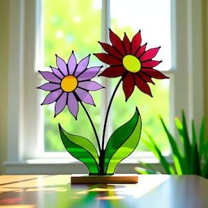 Motif de vitrail aster - Pdf, Svg, png, panneau de fleurs, ornement en verre, art du verre, design floral, vitrail de fleurs, travaux manuels