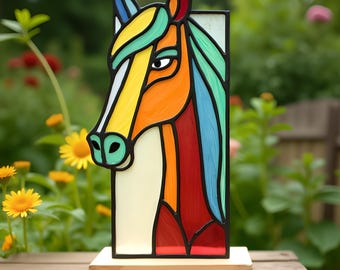 Horse Stained Glass Pattern - Panel Suncatcher, Digital Template PDF, SVG, PNG