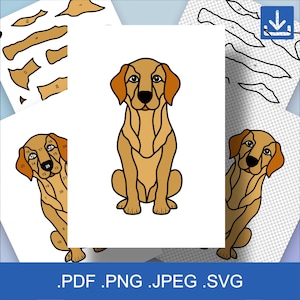 Stained Glass Pattern Labrador – Glass Ornament, Dog Art, Puppy, Stained Glass Panel, Dog Portrait, SVG PNG, Dog Portraits, Digital Products