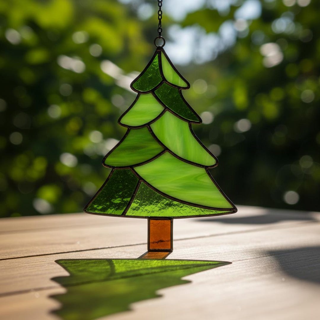 Christmas Tree Stained Glass Pattern – Holiday Decor, Xmas Suncatcher ...