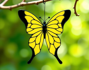 Butterfly Stained Glass Pattern for Beginners, PDF Suncatcher Template, DIY Window Decor