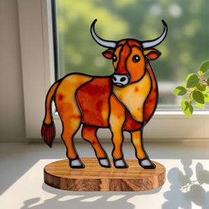 Stained Glass Patterns Highland Cow - Stained Glass, Highland Cow, Digital Download, Farm Decor, Rustic Farm Decor, Highland Cow Decor