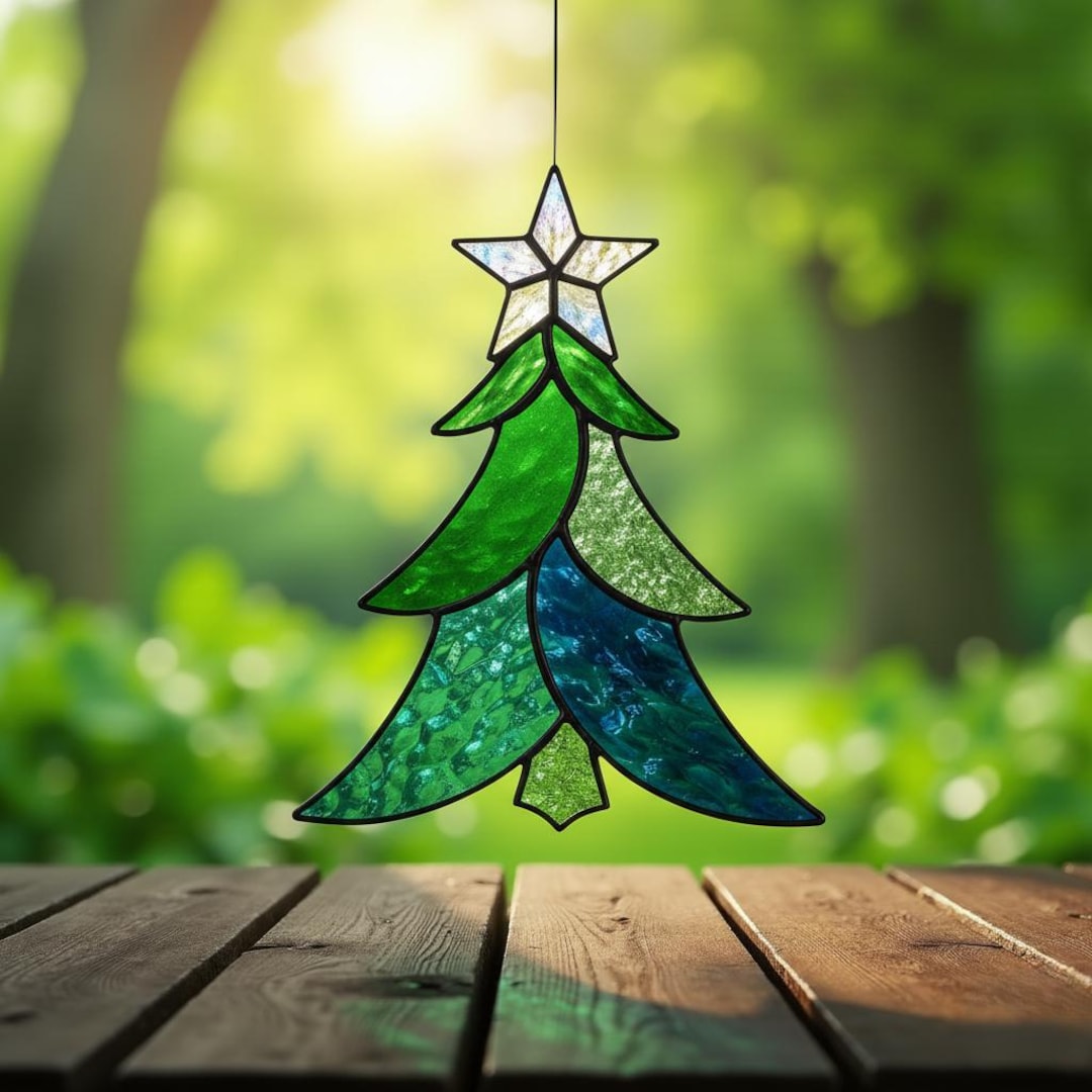 Christmas Tree Stained Glass Pattern – Winter Suncatcher Decor, Digital ...